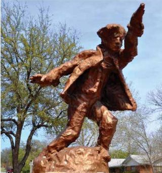 The Billy the Kid statue in downtown Hico, Texas.